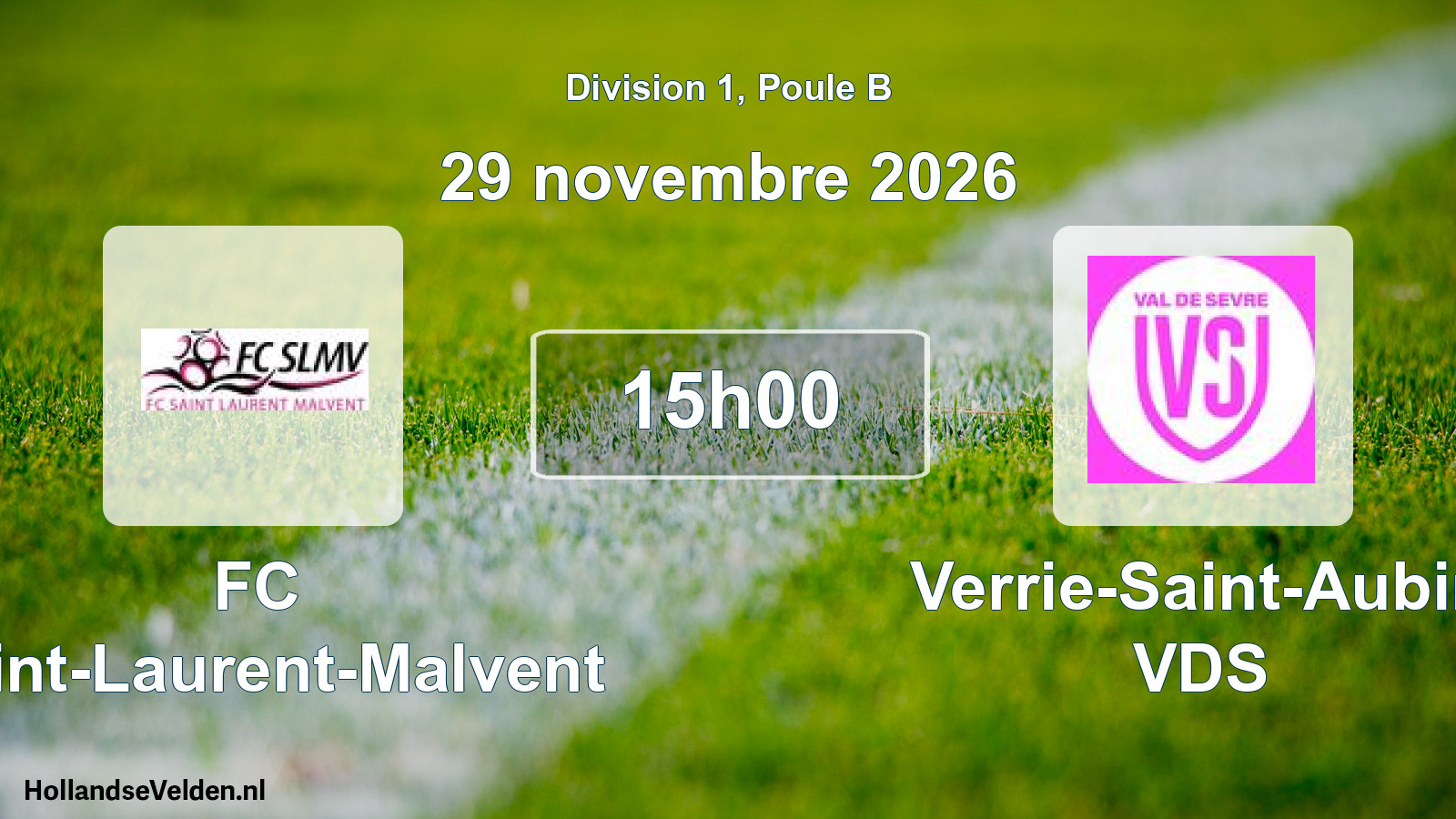 Geplande wedstrijd: FC Saint-Laurent-Malvent - Verrie-Saint-Aubin VDS (29 november 2026)