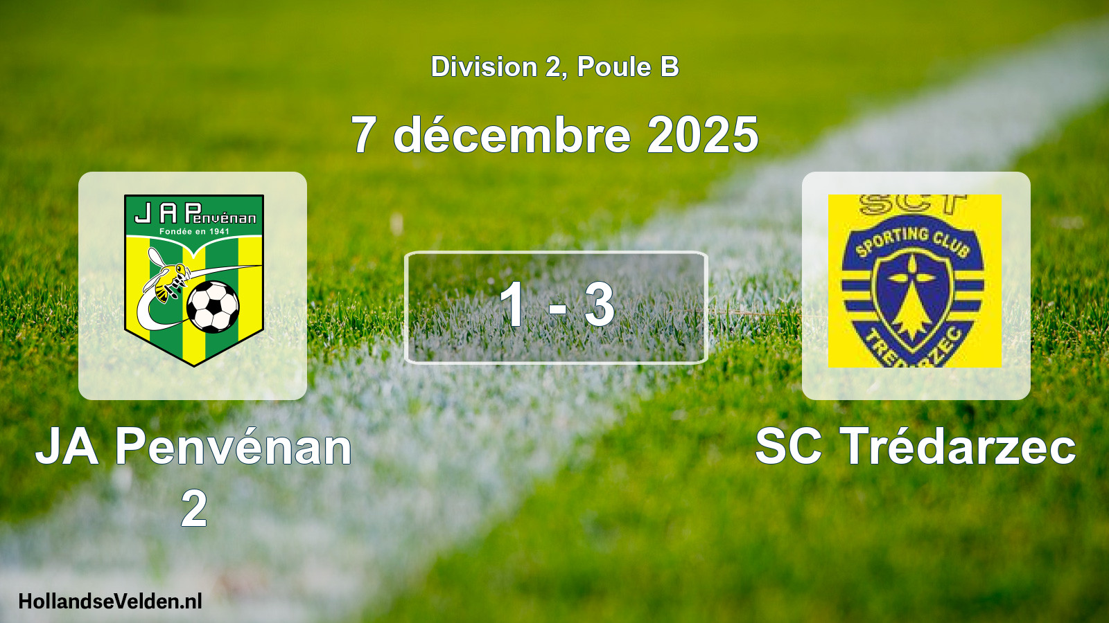 Gespeelde wedstrijd: JA Penvénan 2 - SC Trédarzec 1 - 3 (7 december 2025)