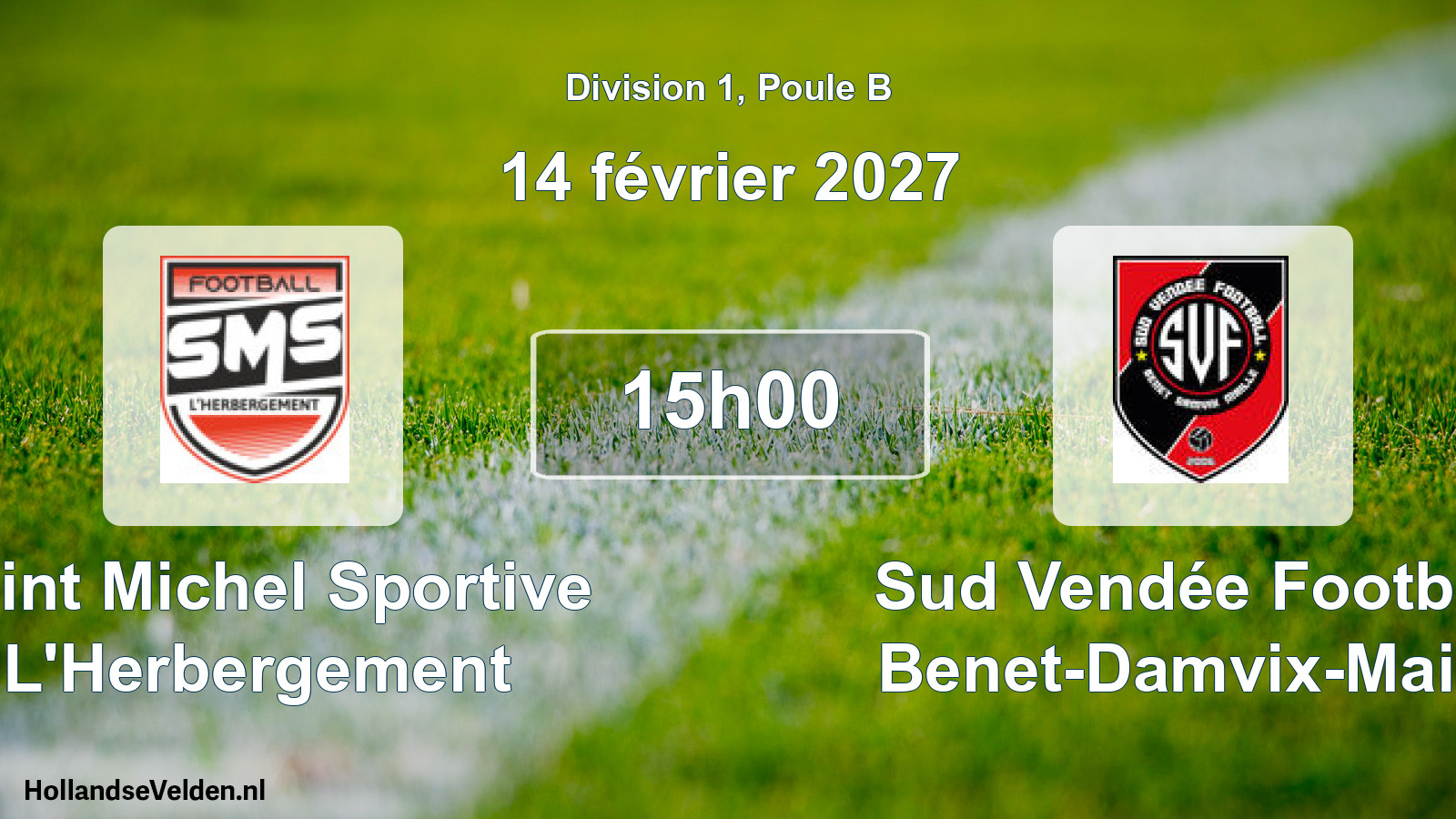 Match programmé: Saint Michel Sportive L'Herbergement - Sud Vendée Football Benet-Damvix-Maillé (14 février 2027)