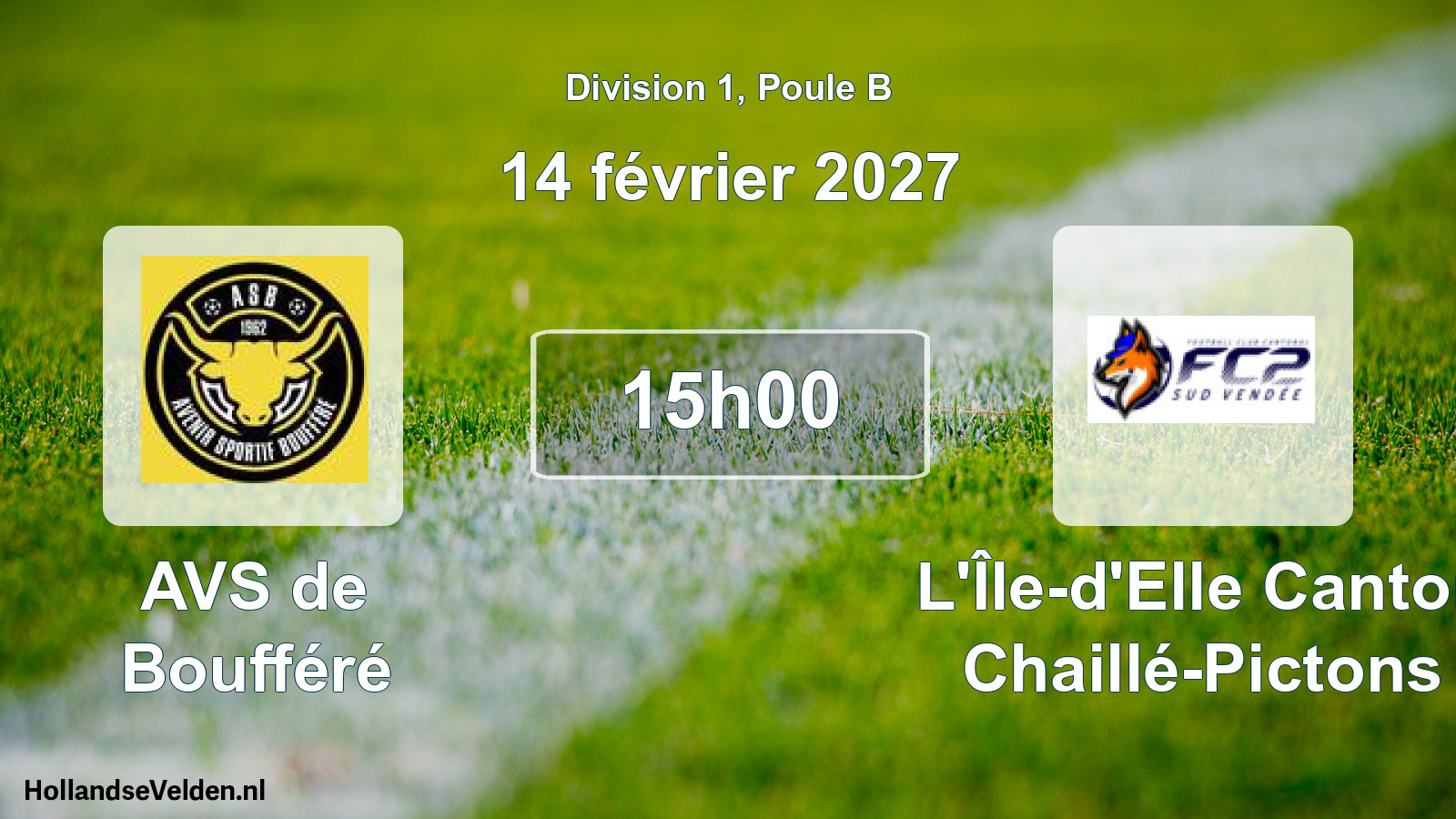Scheduled Match: AVS de Boufféré - L'Île-d'Elle Canton Chaillé-Pictons (14 February 2027)