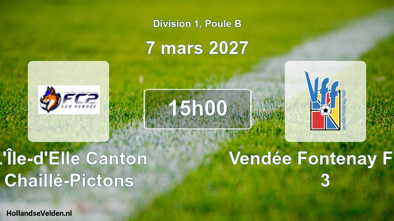 Match programmé: L'Île-d'Elle Canton Chaillé-Pictons - Vendée Fontenay Foot 3 (7 mars 2027)