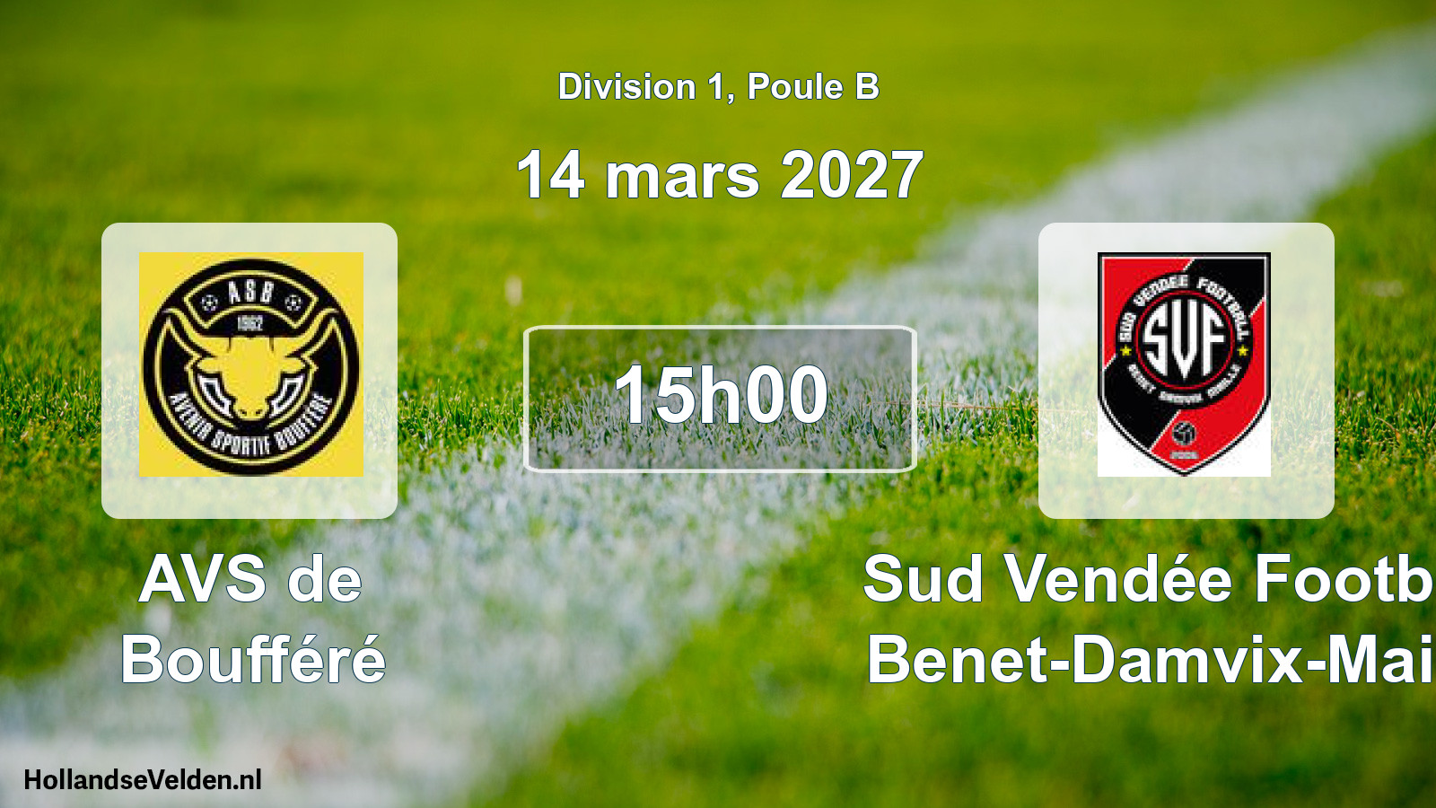 Scheduled Match: AVS de Boufféré - Sud Vendée Football Benet-Damvix-Maillé (14 March 2027)