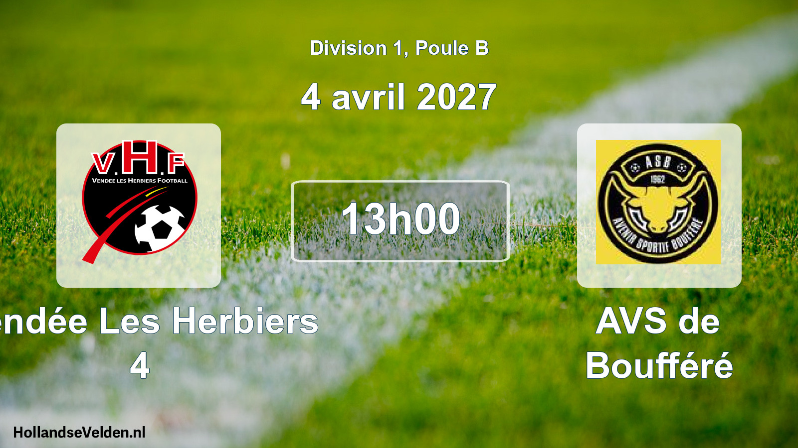 Scheduled Match: Vendée Les Herbiers 4 - AVS de Boufféré (4 April 2027)