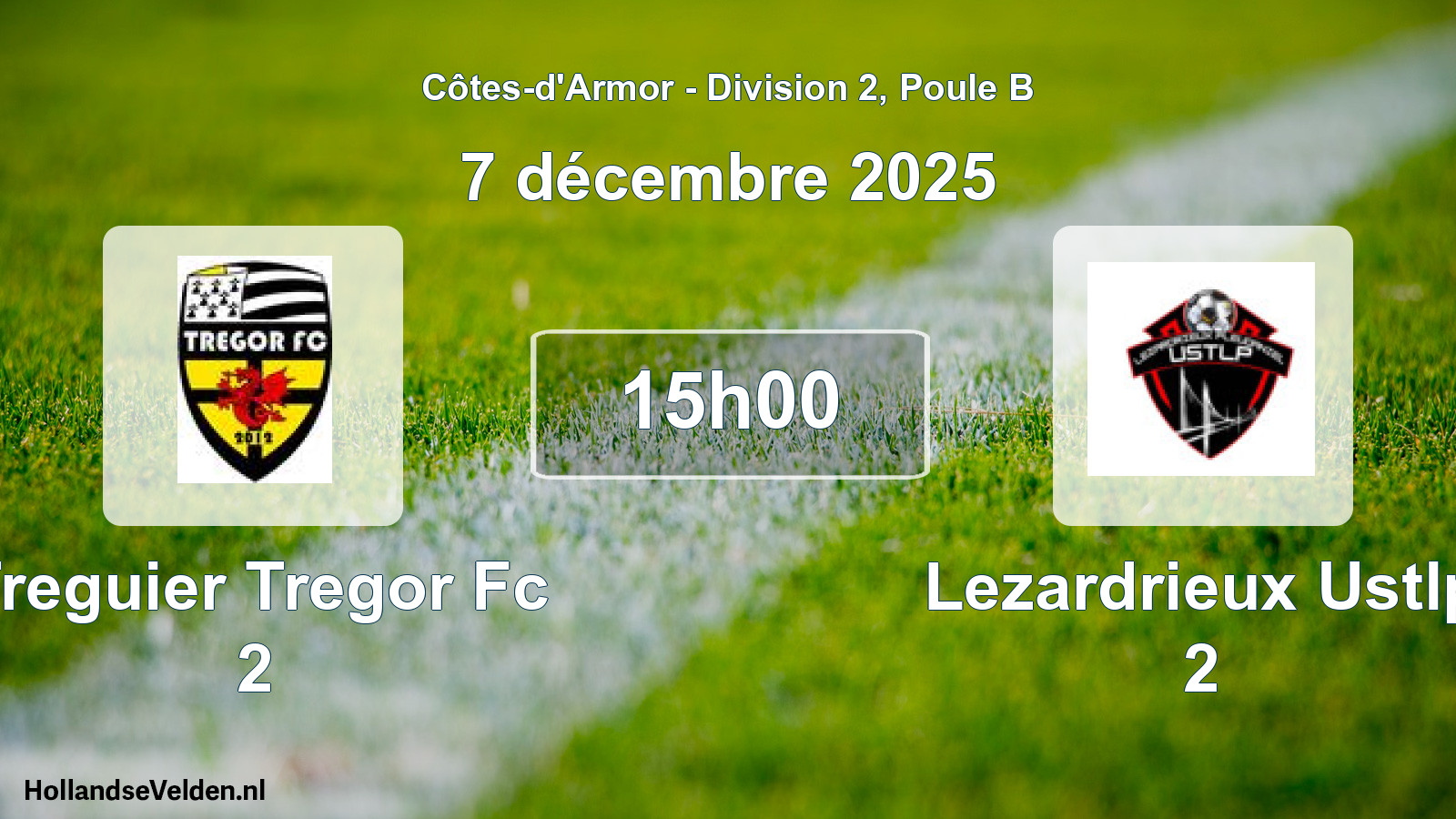 Geplande wedstrijd: Treguier Tregor Fc 2 - Lezardrieux Ustlp 2 (7 décembre 2025)