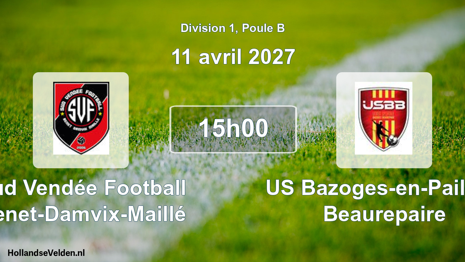 Scheduled Match: Sud Vendée Football Benet-Damvix-Maillé - US Bazoges-en-Paillers Beaurepaire (11 April 2027)