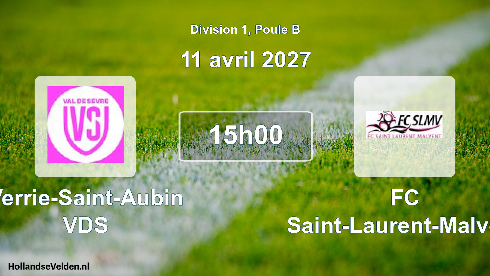 Geplande wedstrijd: Verrie-Saint-Aubin VDS - FC Saint-Laurent-Malvent (11 april 2027)