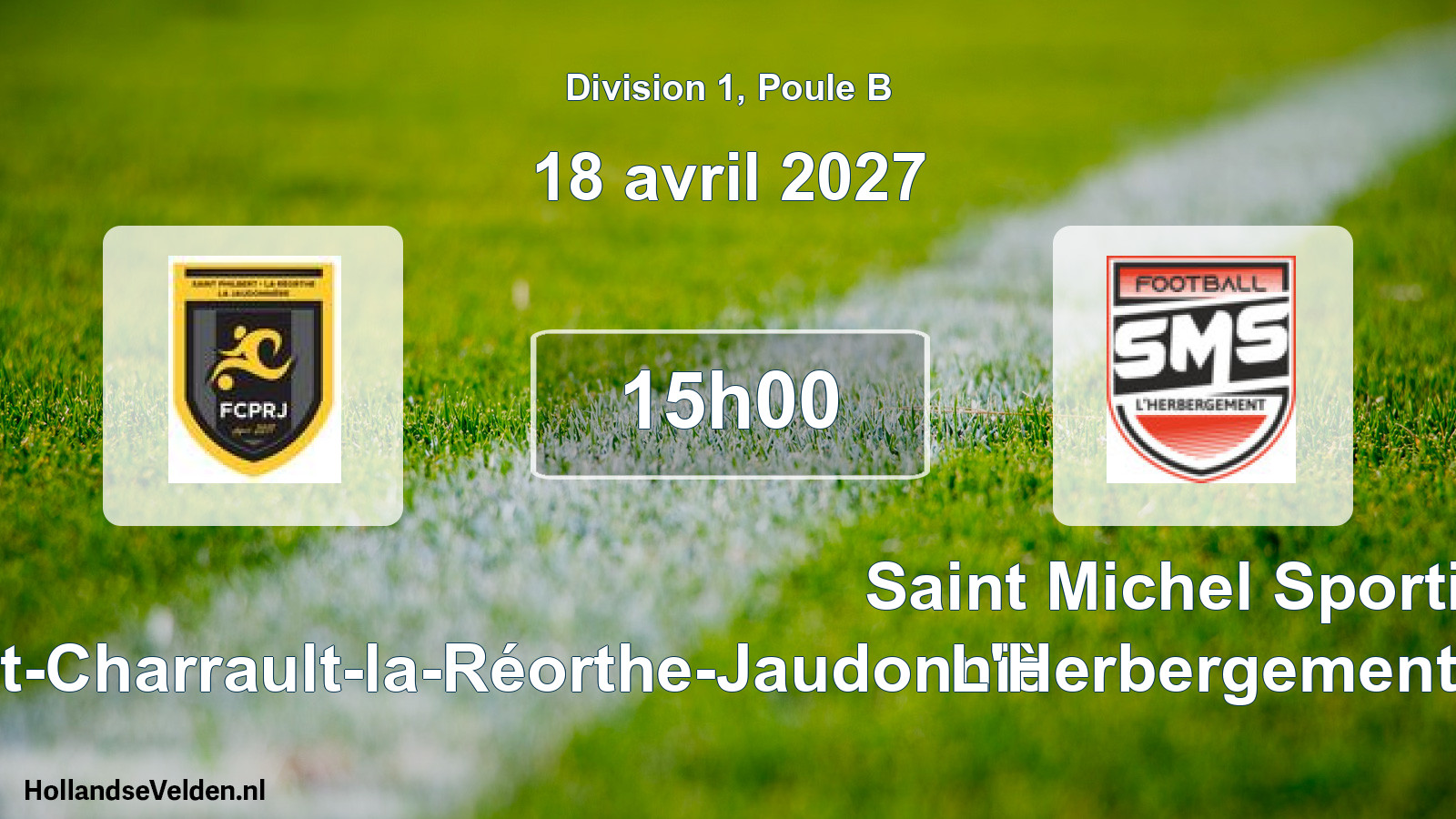 Match programmé: Saint-Philbert-Pont-Charrault-la-Réorthe-Jaudonniè - Saint Michel Sportive L'Herbergement (18 avril 2027)
