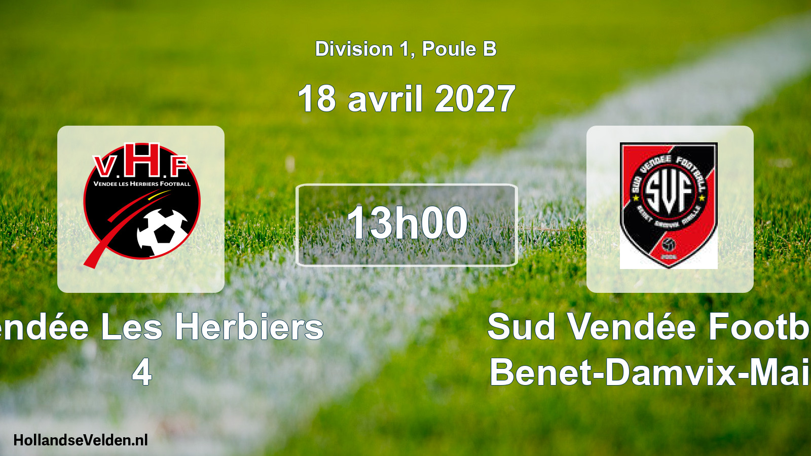 Geplande wedstrijd: Vendée Les Herbiers 4 - Sud Vendée Football Benet-Damvix-Maillé (18 april 2027)