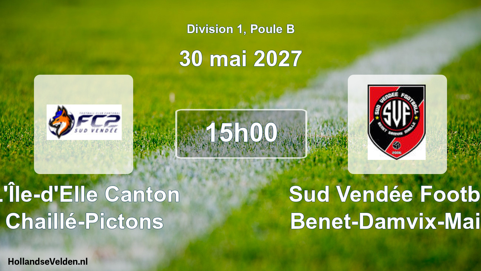 Scheduled Match: L'Île-d'Elle Canton Chaillé-Pictons - Sud Vendée Football Benet-Damvix-Maillé (30 May 2027)