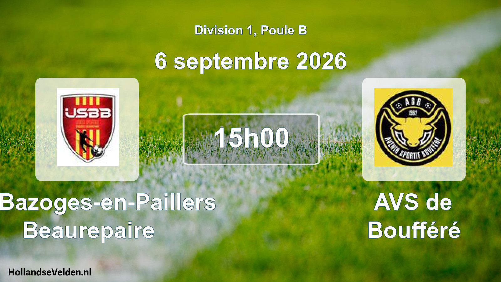 Scheduled Match: US Bazoges-en-Paillers Beaurepaire - AVS de Boufféré (6 September 2026)