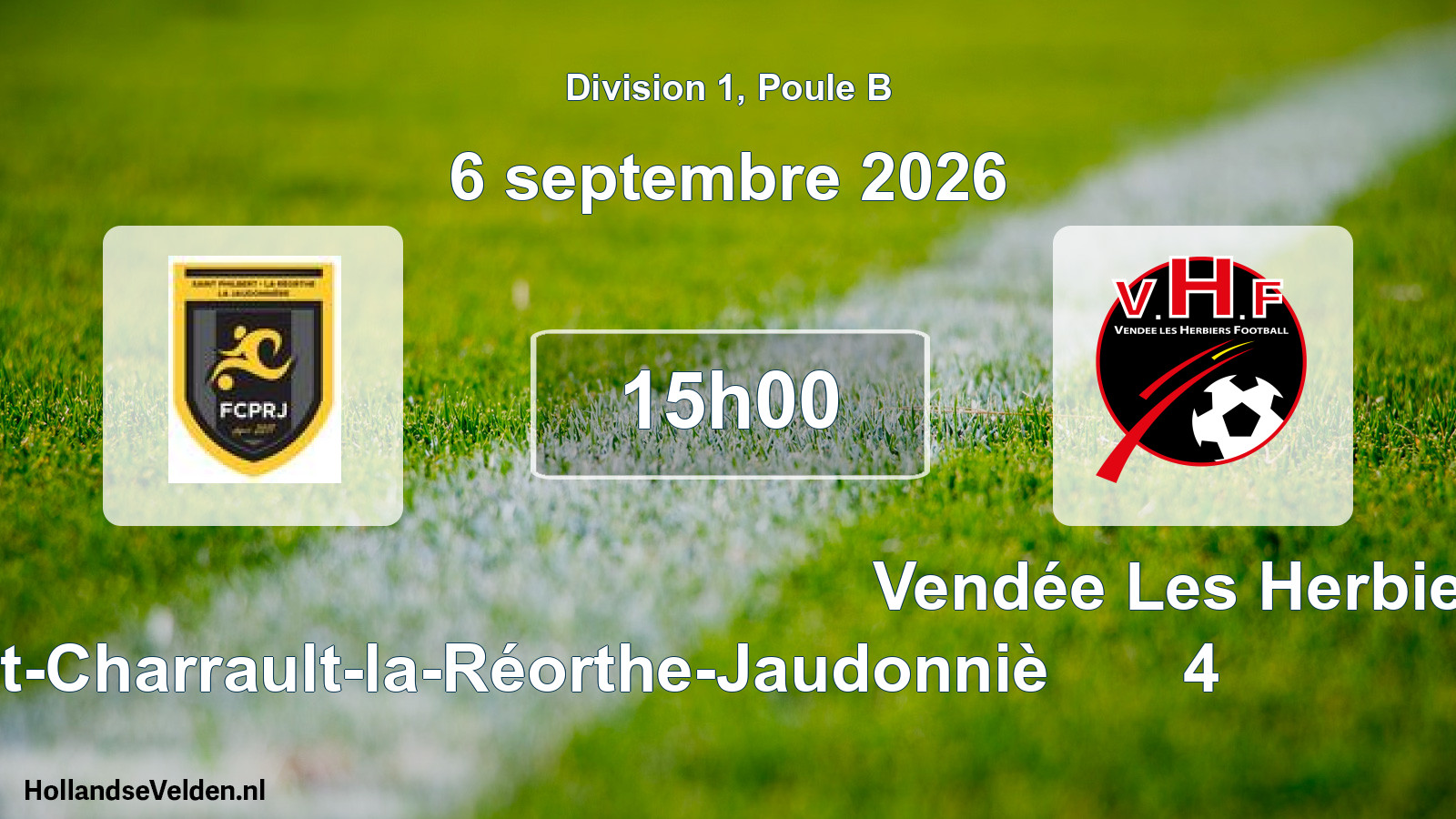 Scheduled Match: Saint-Philbert-Pont-Charrault-la-Réorthe-Jaudonniè - Vendée Les Herbiers 4 (6 September 2026)
