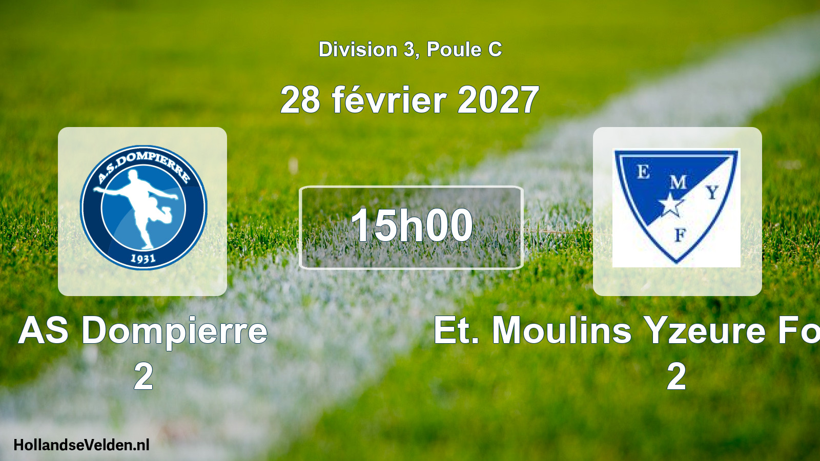 Scheduled Match: AS Dompierre 2 - Et. Moulins Yzeure Football 2 (28 February 2027)