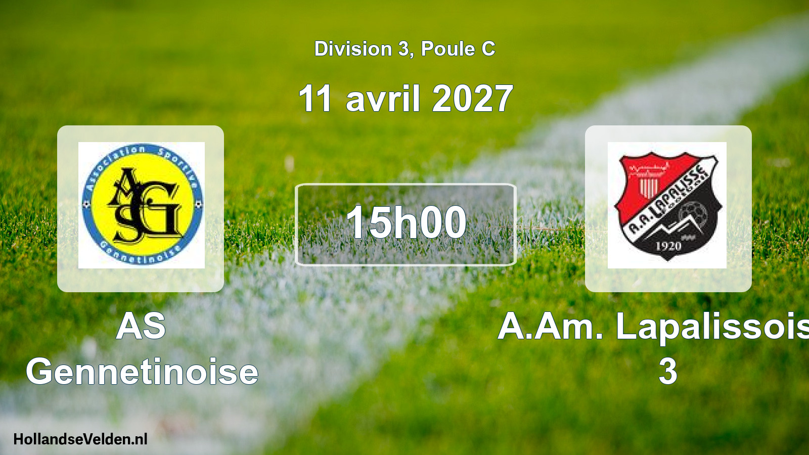 Match programmé: AS Gennetinoise - A.Am. Lapalissoise 3 (11 avril 2027)