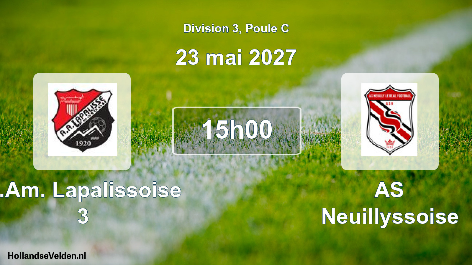 Geplande wedstrijd: A.Am. Lapalissoise 3 - AS Neuillyssoise (23 mei 2027)