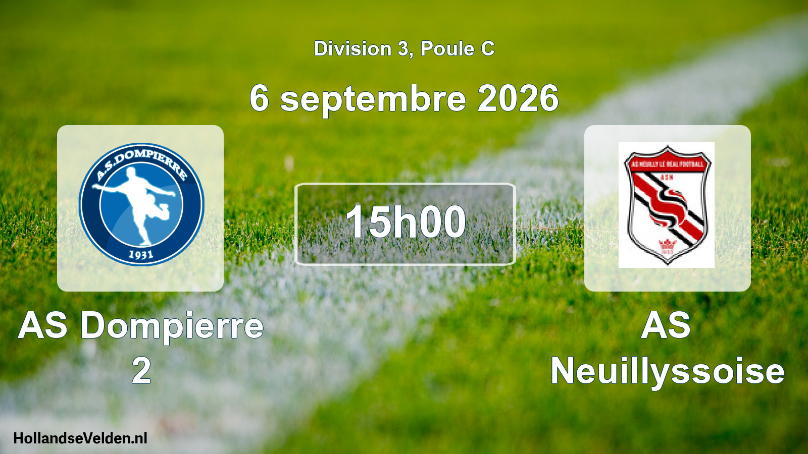 Match programmé: AS Dompierre 2 - AS Neuillyssoise (6 septembre 2026)