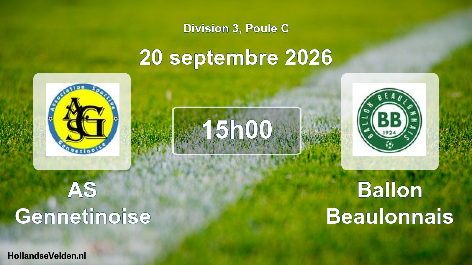 Match programmé: AS Gennetinoise - Ballon Beaulonnais (20 septembre 2026)
