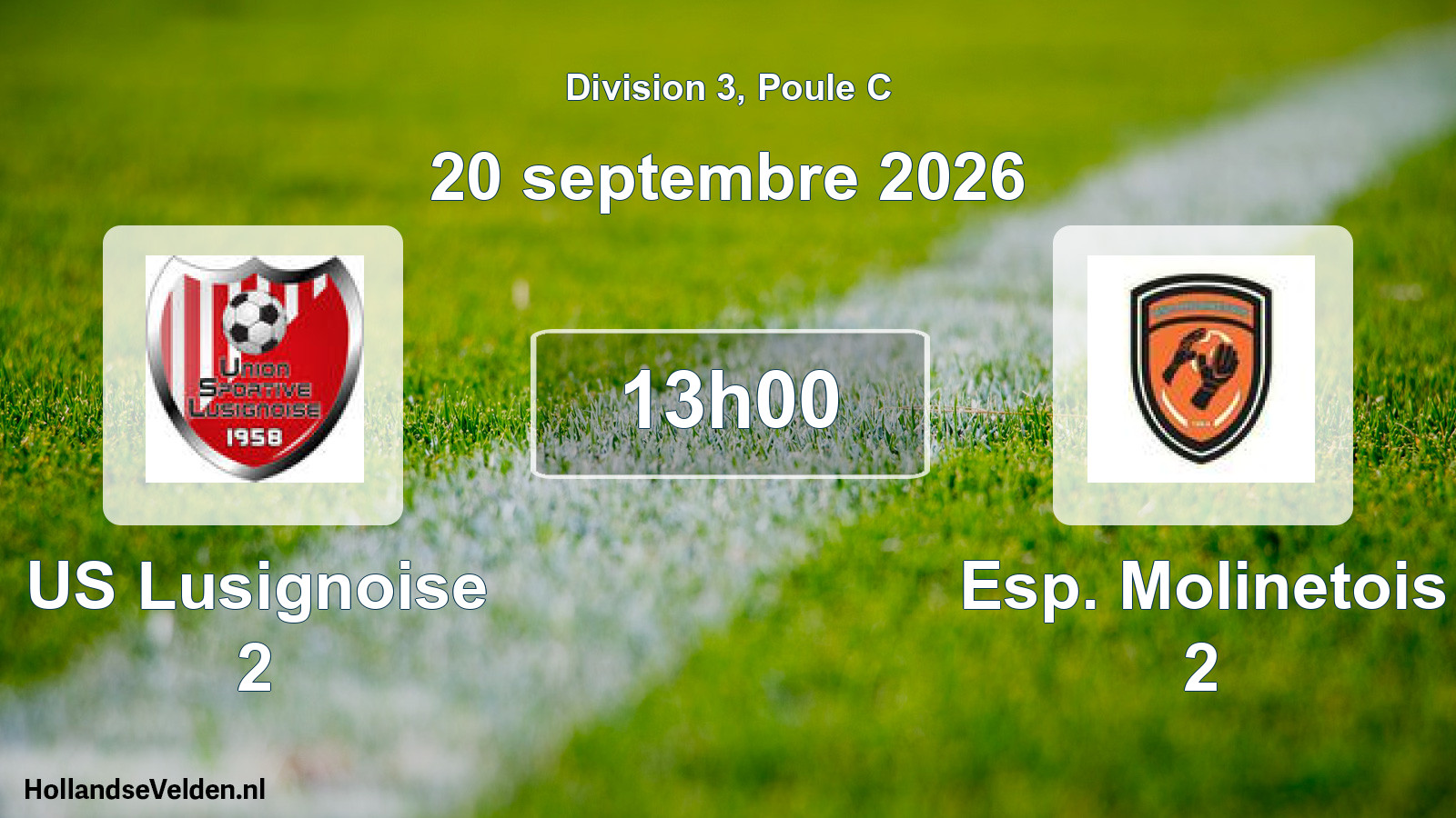 Match programmé: US Lusignoise 2 - Esp. Molinetois 2 (20 septembre 2026)