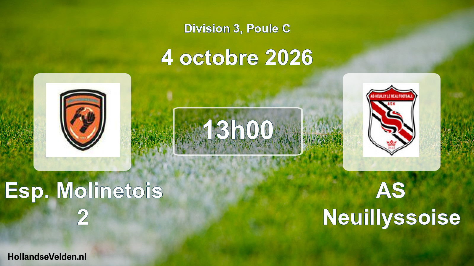Match programmé: Esp. Molinetois 2 - AS Neuillyssoise (4 octobre 2026)