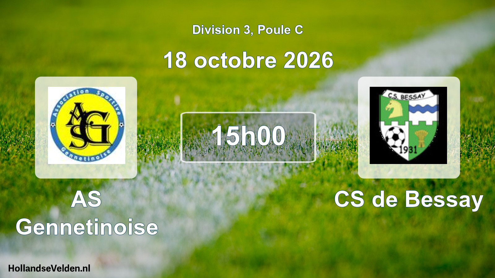 Match programmé: AS Gennetinoise - CS de Bessay (18 octobre 2026)