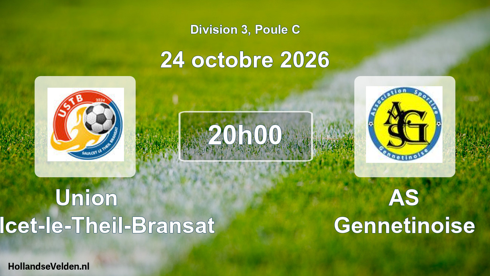 Match programmé: Union Saulcet-le-Theil-Bransat - AS Gennetinoise (24 octobre 2026)