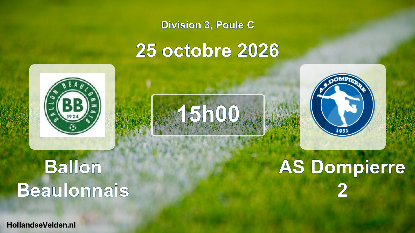 Match programmé: Ballon Beaulonnais - AS Dompierre 2 (25 octobre 2026)