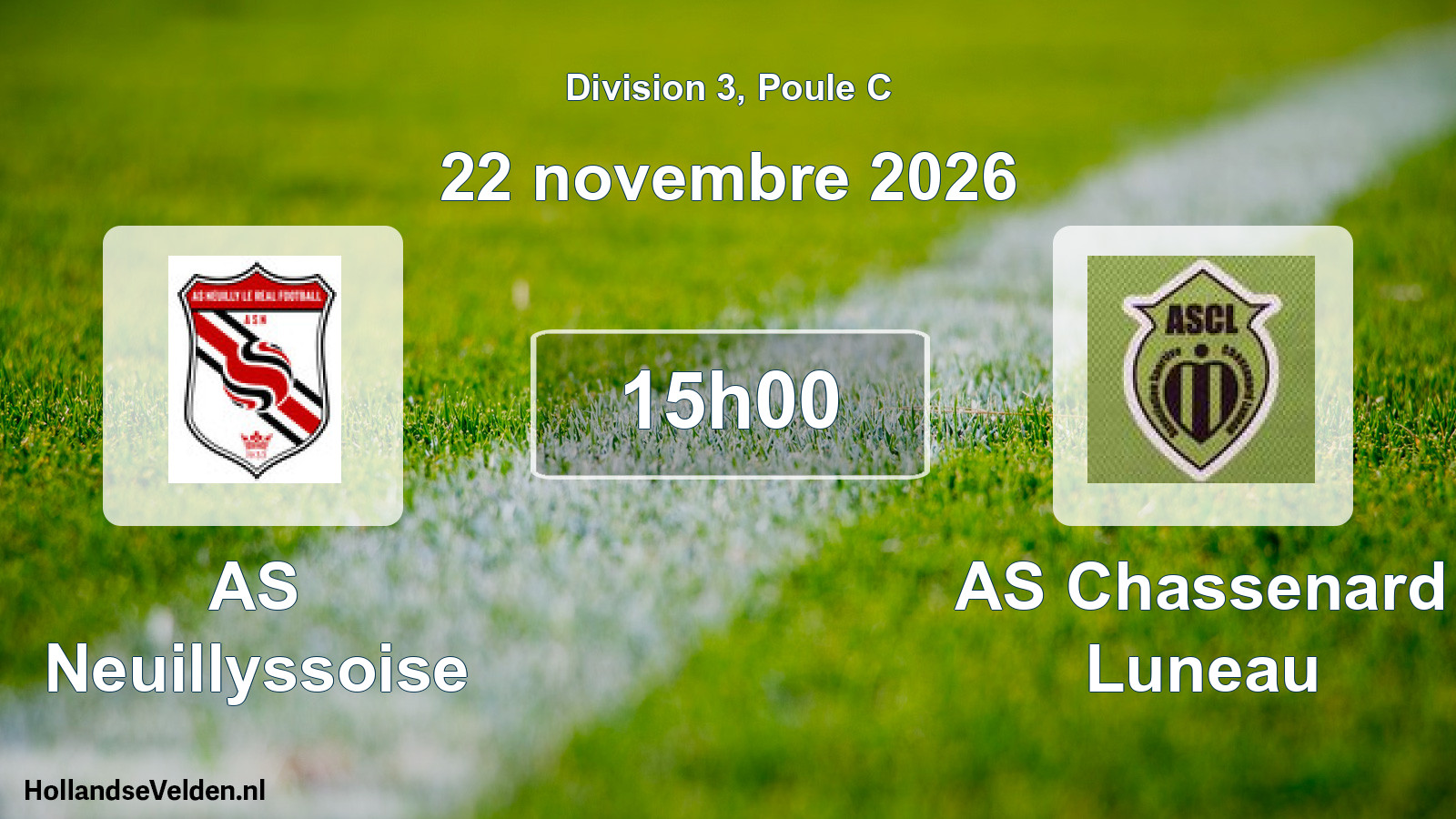 Match programmé: AS Neuillyssoise - AS Chassenard Luneau (22 novembre 2026)