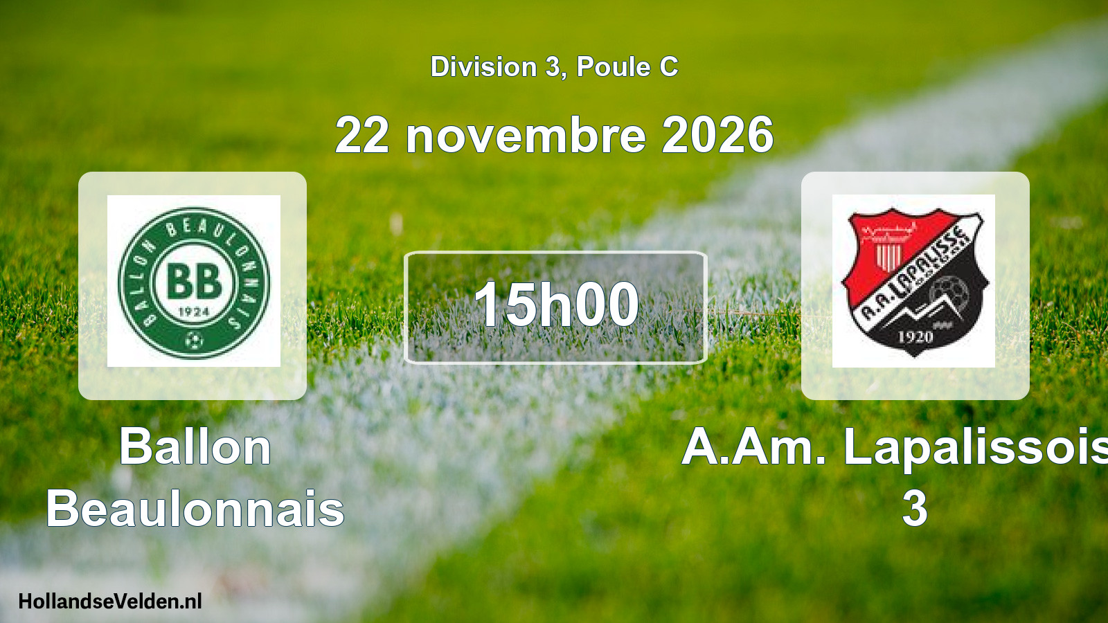 Match programmé: Ballon Beaulonnais - A.Am. Lapalissoise 3 (22 novembre 2026)