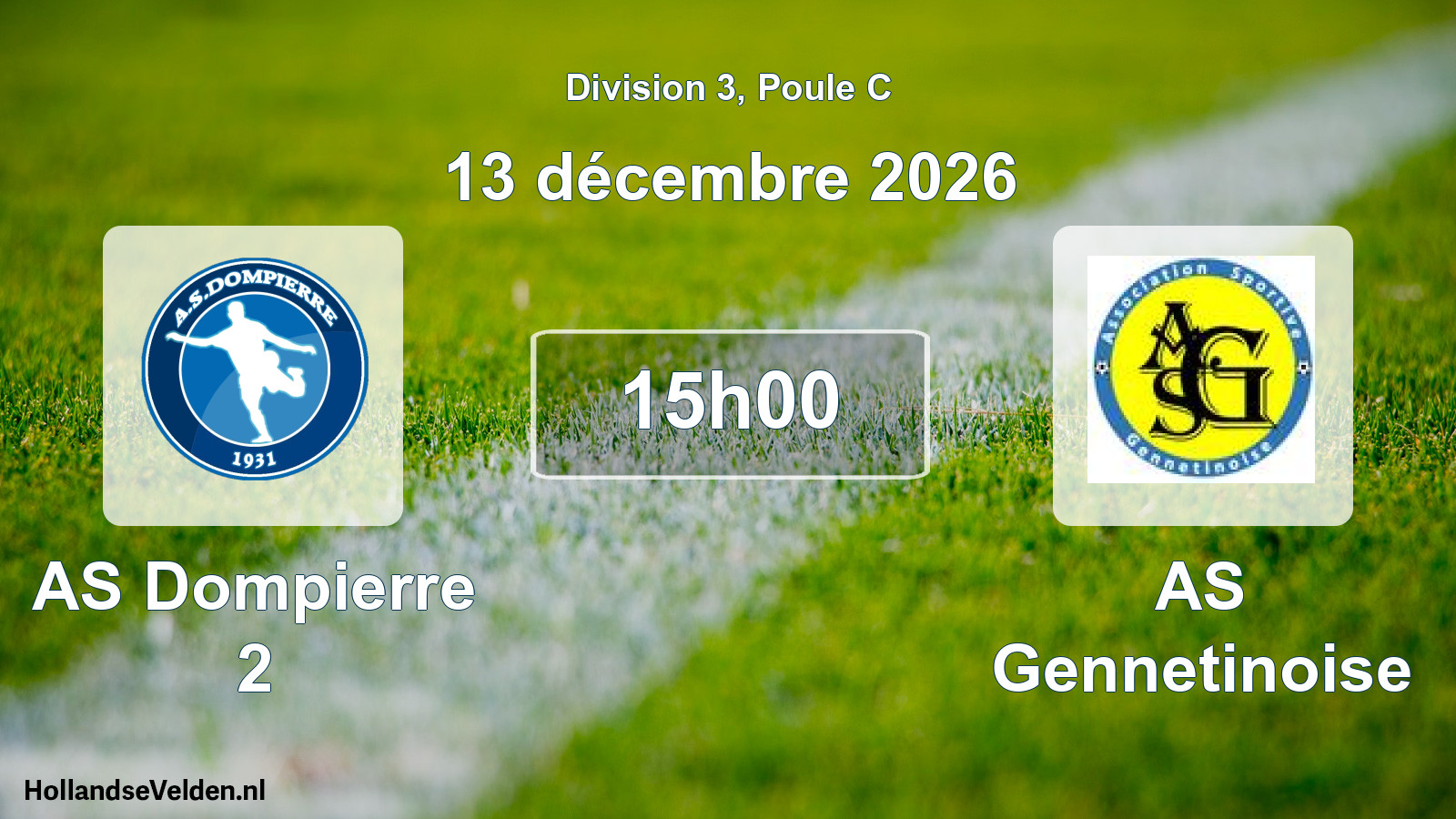 Match programmé: AS Dompierre 2 - AS Gennetinoise (13 décembre 2026)