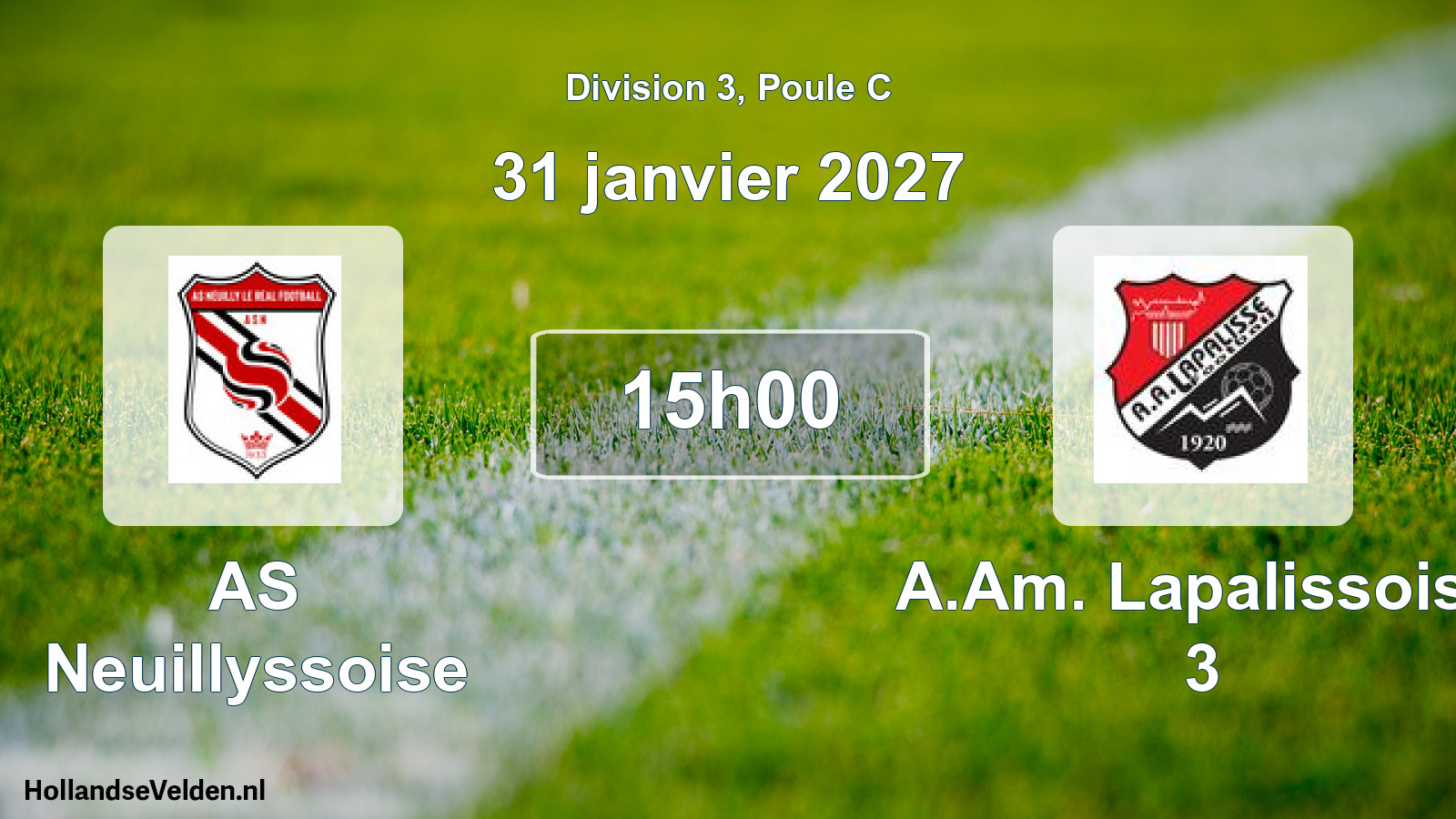 Match programmé: AS Neuillyssoise - A.Am. Lapalissoise 3 (31 janvier 2027)
