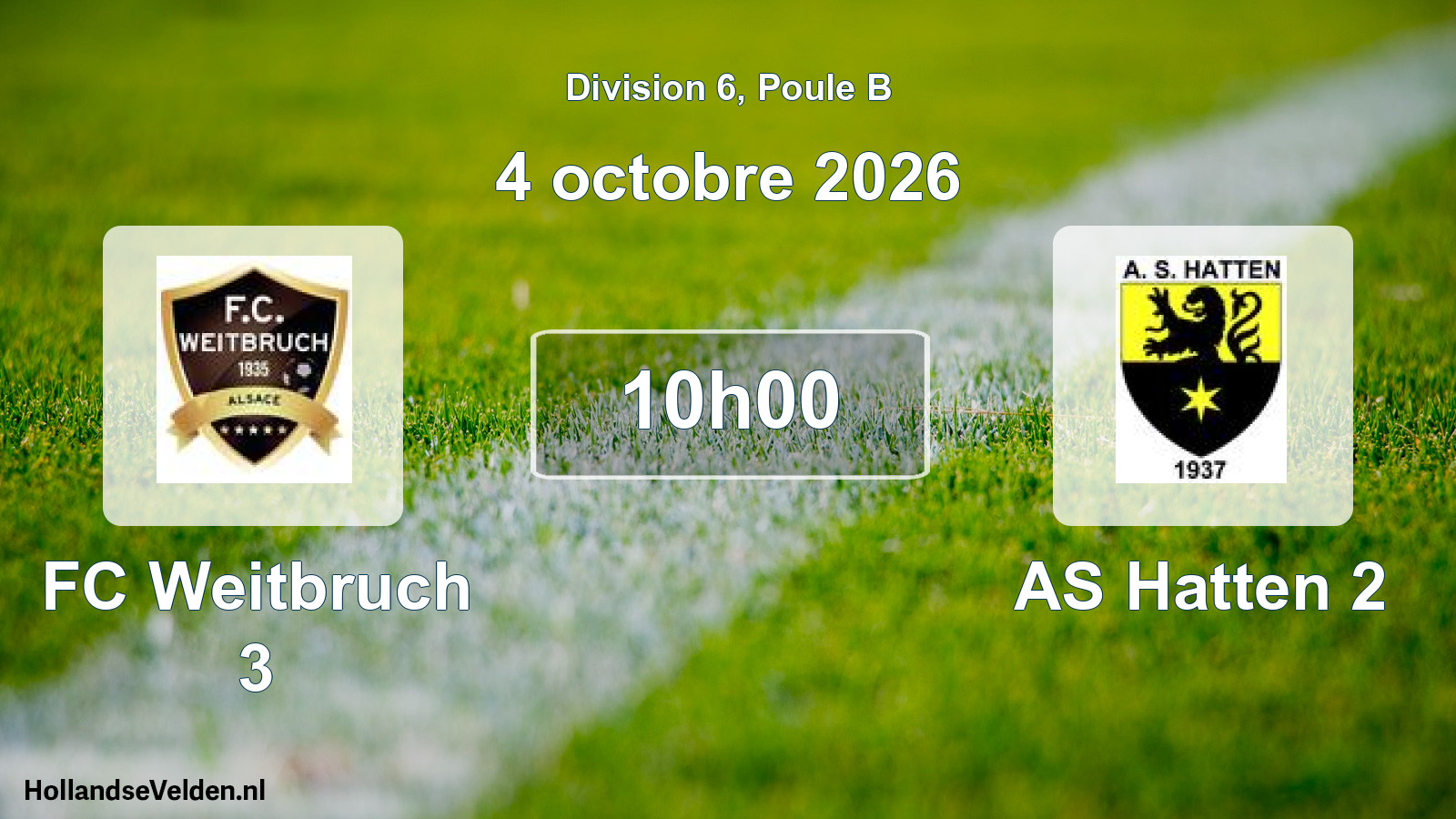 Scheduled Match: FC Weitbruch 3 - AS Hatten 2 (4 October 2026)