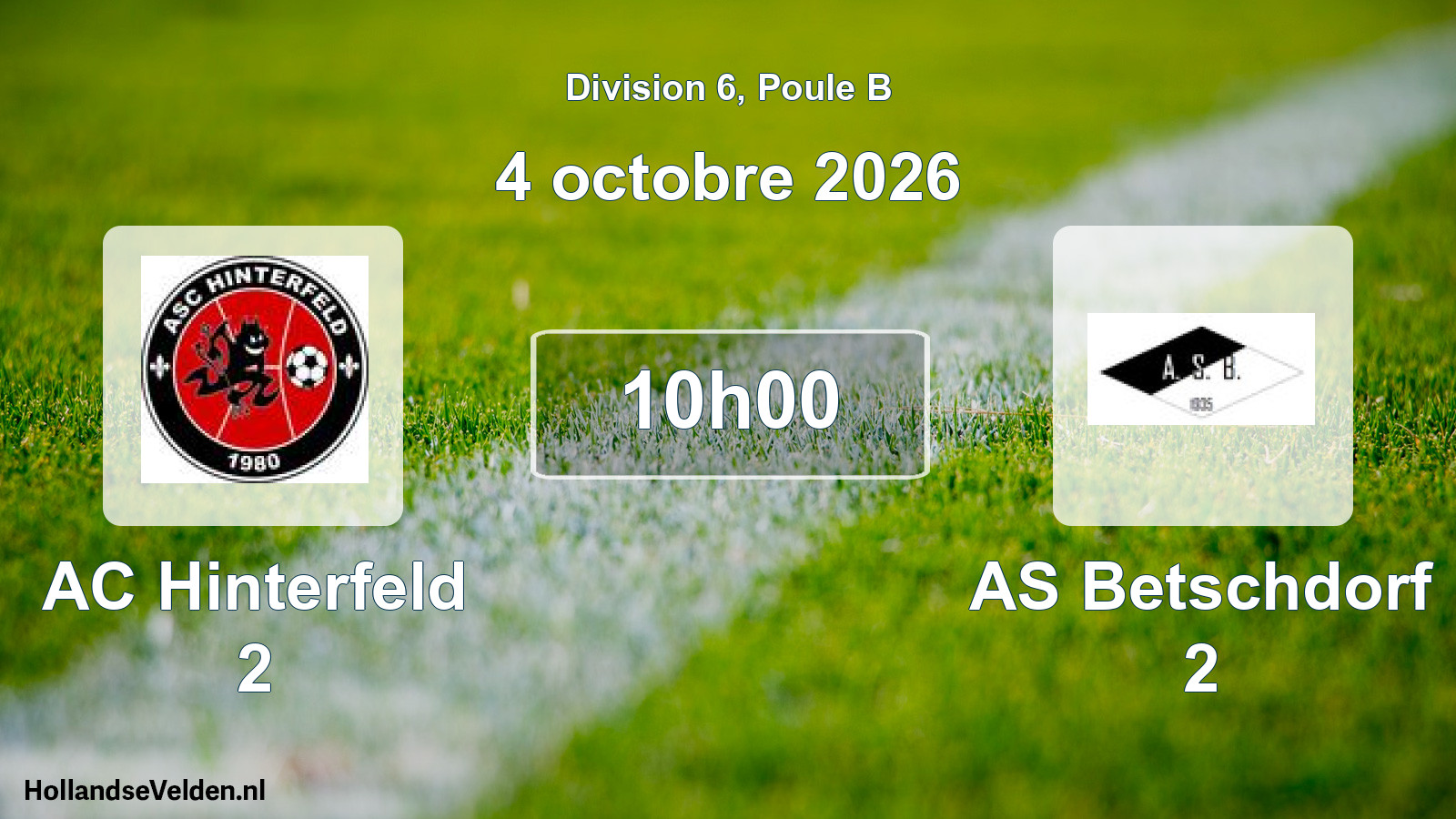 Scheduled Match: AC Hinterfeld 2 - AS Betschdorf 2 (4 October 2026)