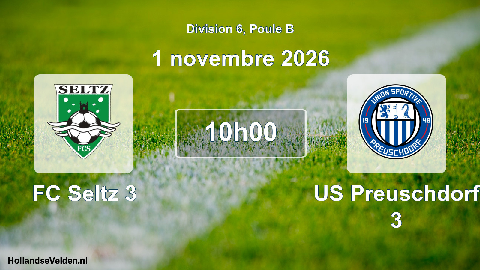 Match programmé: FC Seltz 3 - US Preuschdorf 3 (1 novembre 2026)