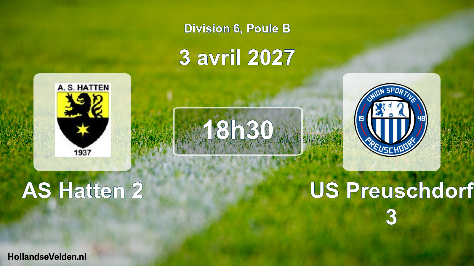 Match programmé: AS Hatten 2 - US Preuschdorf 3 (3 avril 2027)