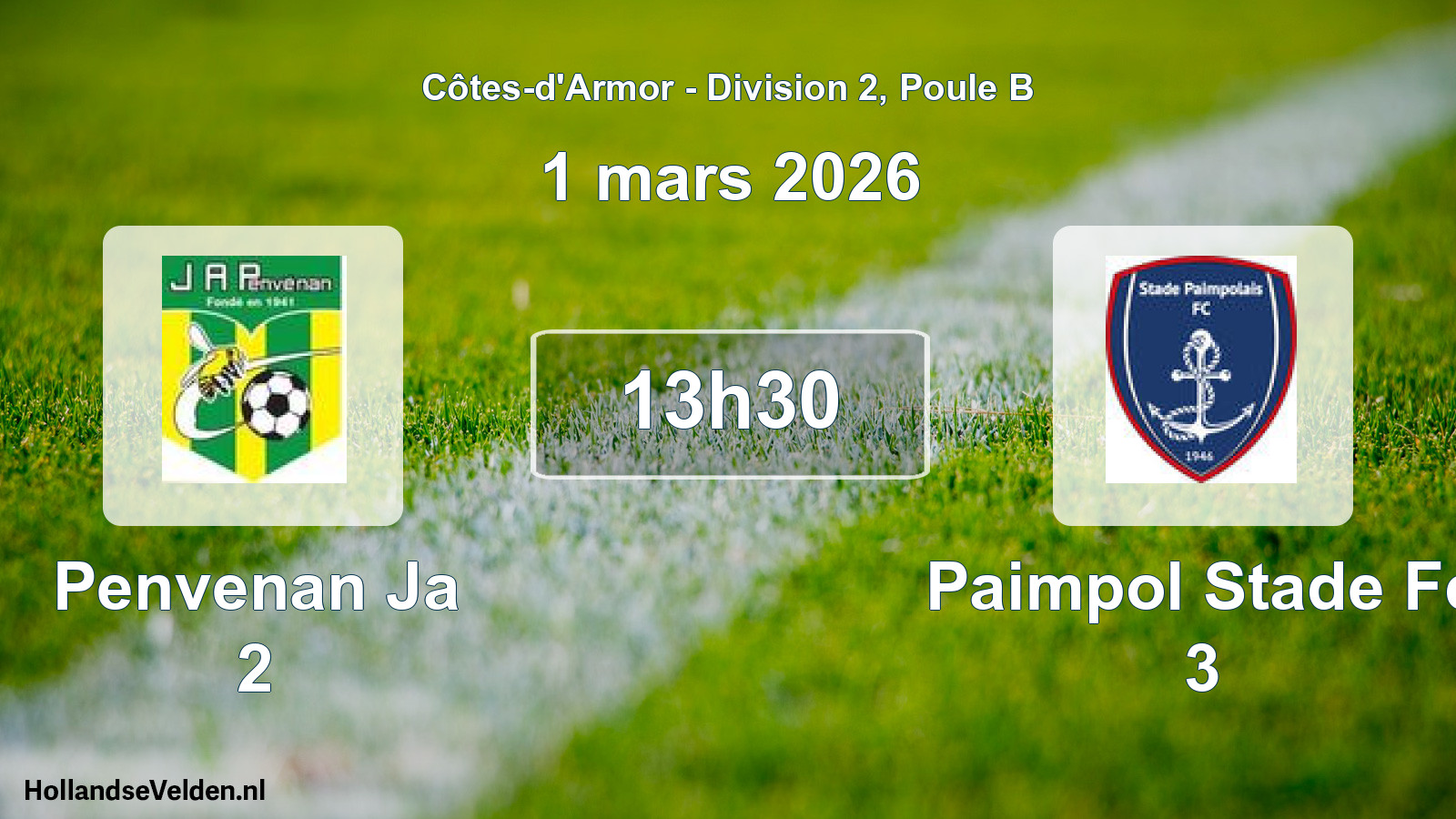 Scheduled Match: Penvenan Ja 2 - Paimpol Stade Fc 3 (1 March 2026)