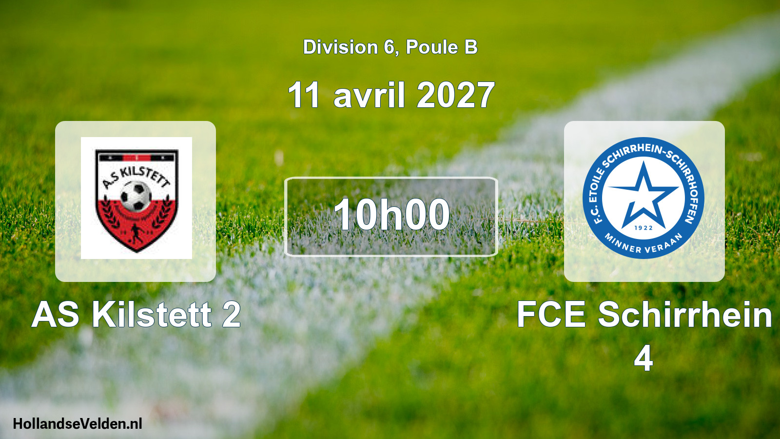 Match programmé: AS Kilstett 2 - FCE Schirrhein 4 (11 avril 2027)