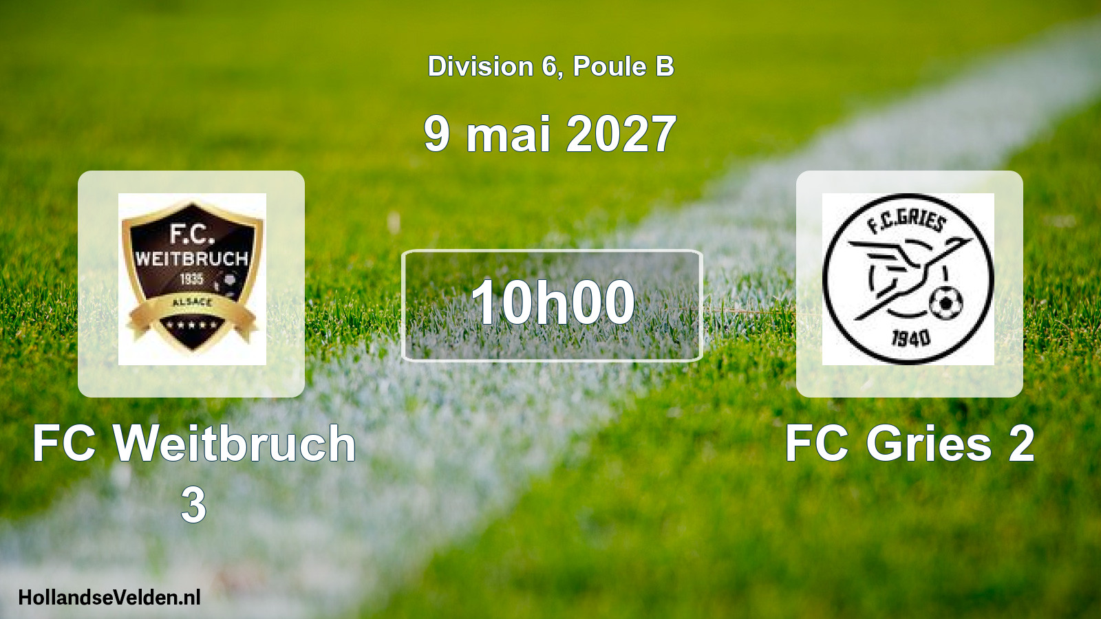 Geplande wedstrijd: FC Weitbruch 3 - FC Gries 2 (9 mei 2027)