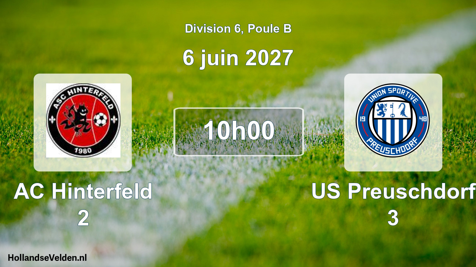 Geplande wedstrijd: AC Hinterfeld 2 - US Preuschdorf 3 (6 juni 2027)