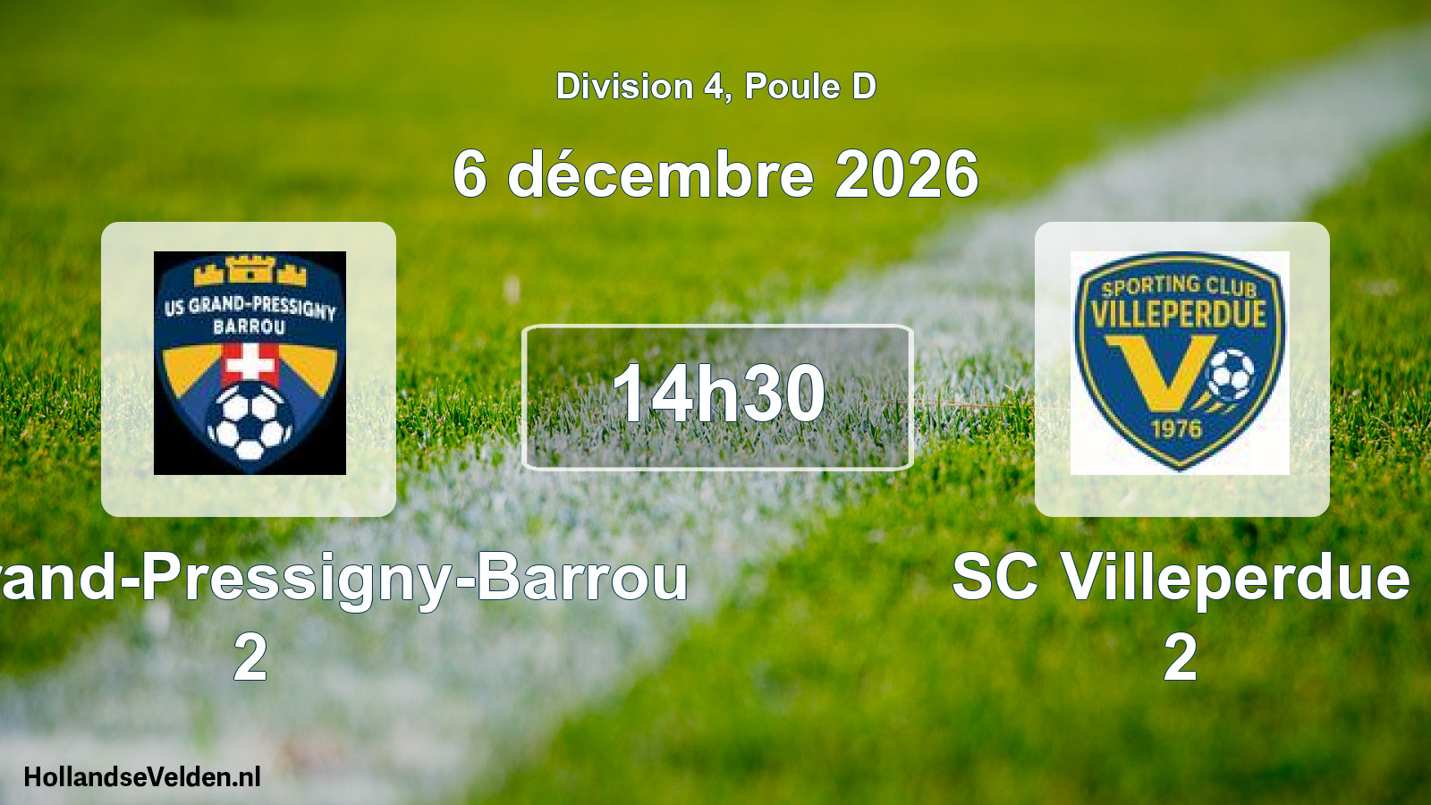 Scheduled Match: US Grand-Pressigny-Barrou 2 - SC Villeperdue 2 (6 December 2026)