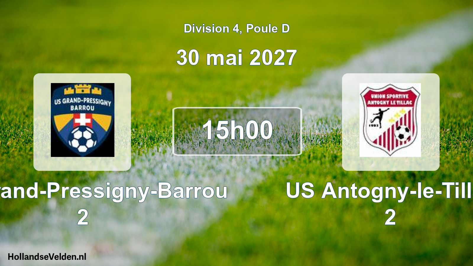 Scheduled Match: US Grand-Pressigny-Barrou 2 - US Antogny-le-Tillac 2 (30 May 2027)