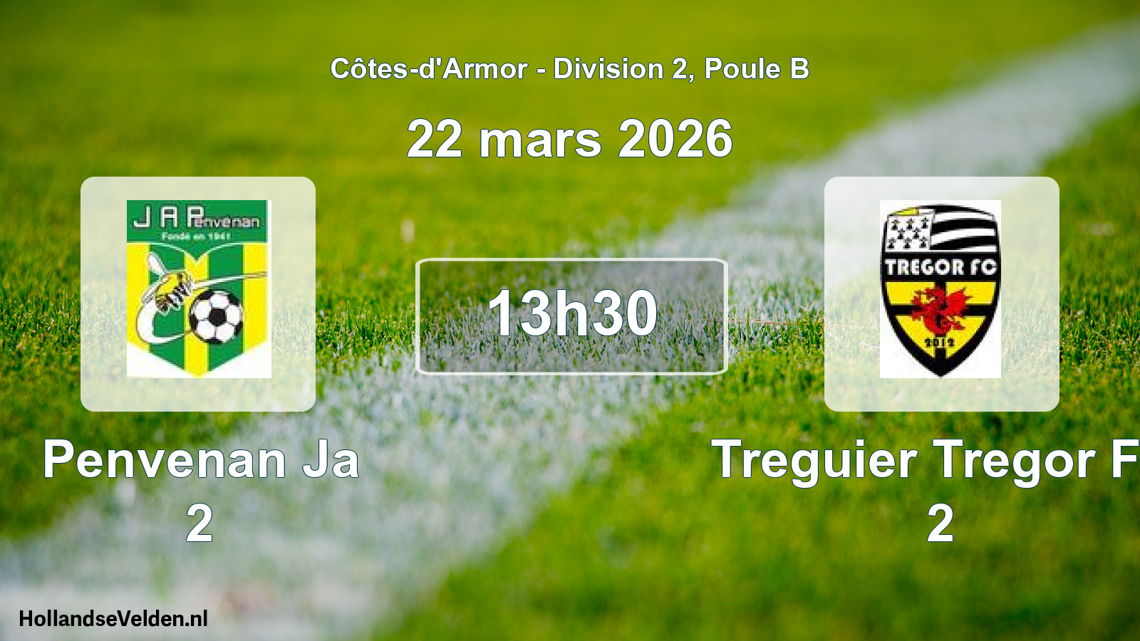 Geplande wedstrijd: Penvenan Ja 2 - Treguier Tregor Fc 2 (22 mars 2026)