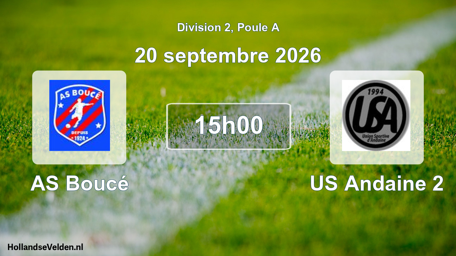 Match programmé: AS Boucé - US Andaine 2 (20 septembre 2026)