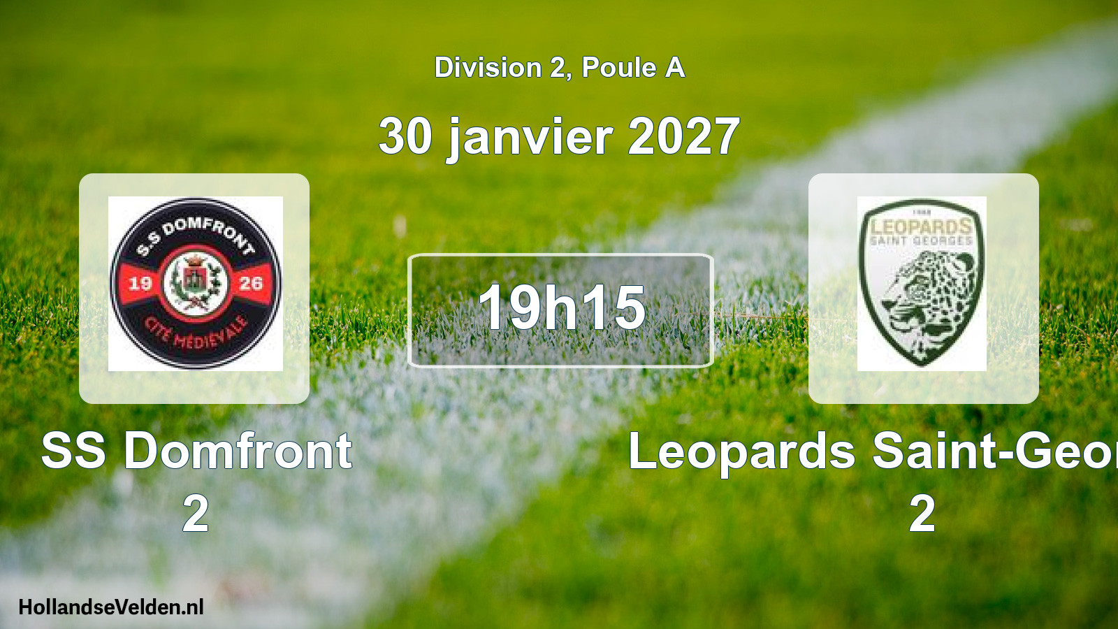 Match programmé: SS Domfront 2 - Leopards Saint-Georges 2 (30 janvier 2027)