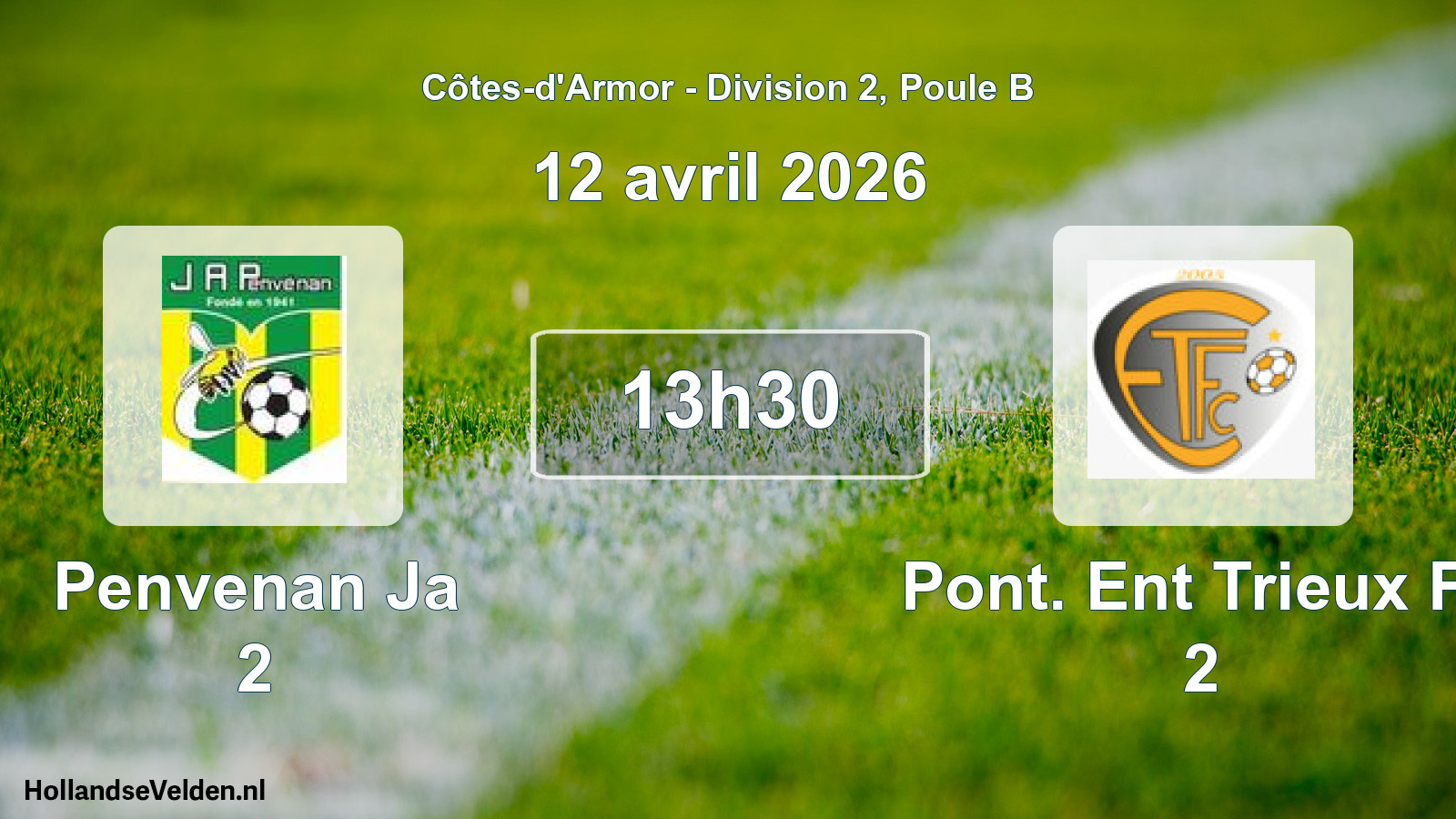 Geplande wedstrijd: Penvenan Ja 2 - Pont. Ent Trieux Fc 2 (12 avril 2026)