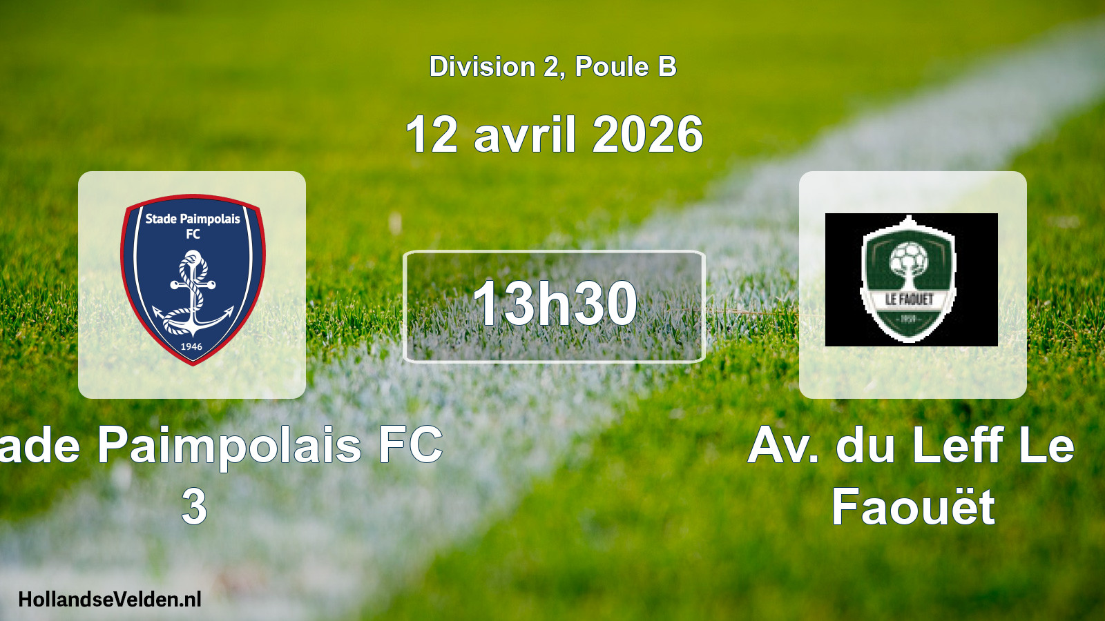 Match programmé: Stade Paimpolais FC 3 - Av. du Leff Le Faouët (12 avril 2026)