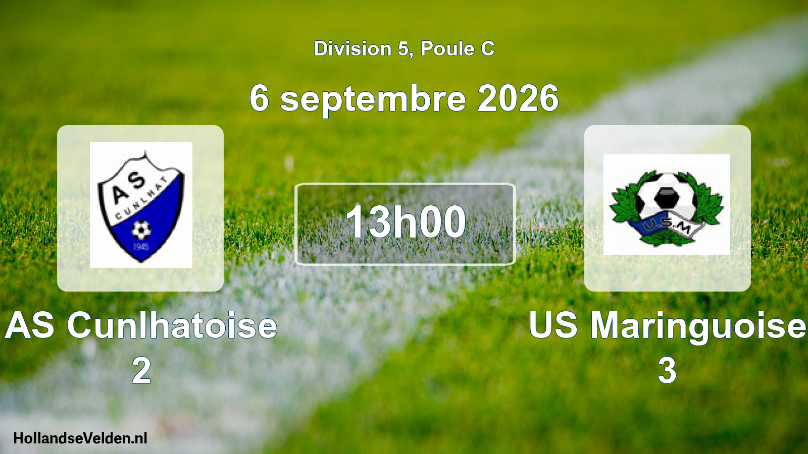 Match programmé: AS Cunlhatoise 2 - US Maringuoise 3 (6 septembre 2026)