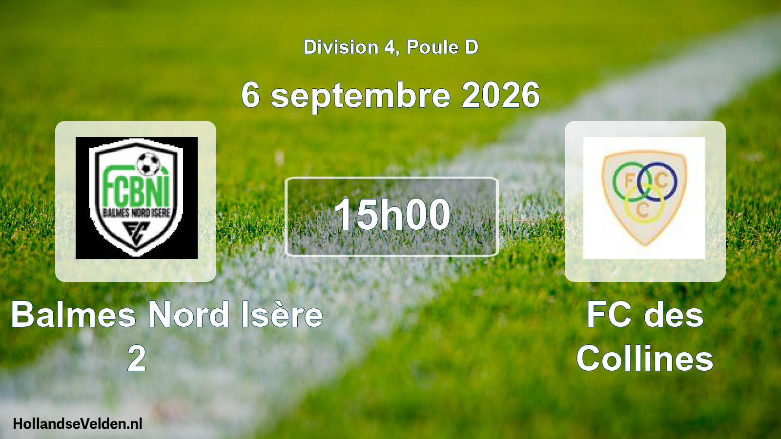 Scheduled Match: FC Balmes Nord Isère 2 - FC des Collines (6 September 2026)