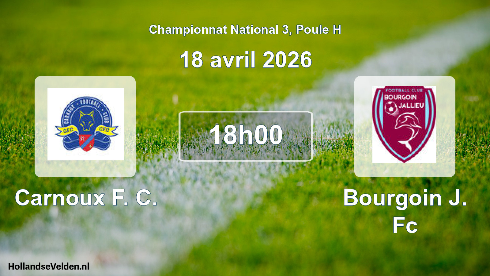 Geplande wedstrijd: Carnoux F. C. - Bourgoin J. Fc (18 avril 2026)