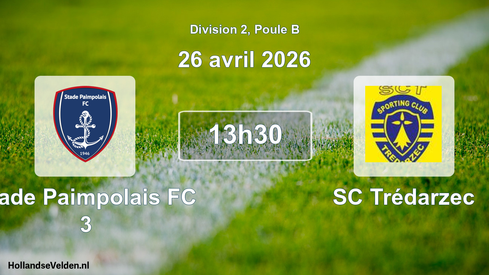 Geplande wedstrijd: Stade Paimpolais FC 3 - SC Trédarzec (26 april 2026)