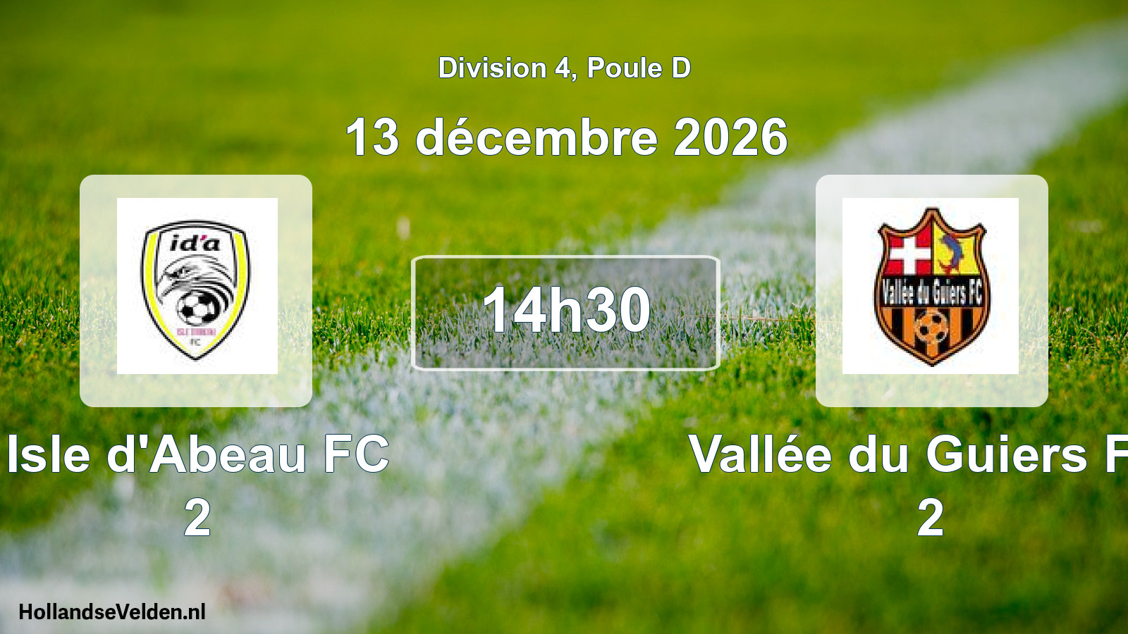 Scheduled Match: Isle d'Abeau FC 2 - Vallée du Guiers FC 2 (13 December 2026)