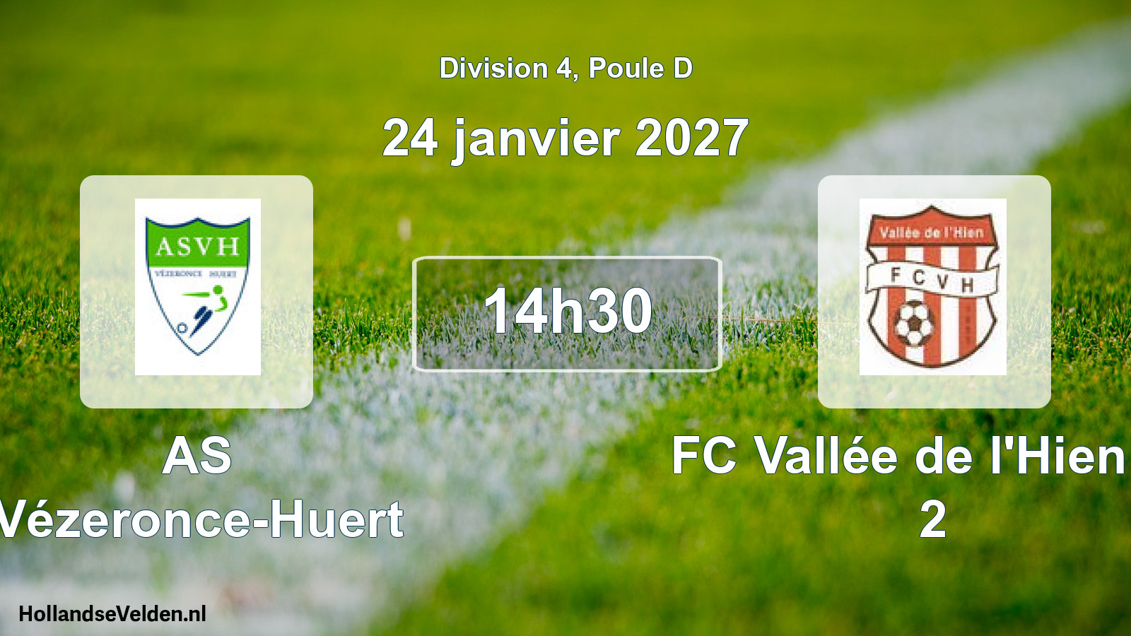 Scheduled Match: AS Vézeronce-Huert - FC Vallée de l'Hien 38 2 (24 January 2027)
